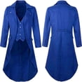 thumbnail image 2 of Men's Vintage Victorian Tailcoat Long Jacket Gothic Steampunk Halloween Cosplay Party, 2 of 6