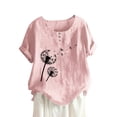 thumbnail image 1 of Birdeem Mode Femme Blouse à Manches Courtes Col Rond T-Shirt Imprimé Hauts Amples, 1 of 1