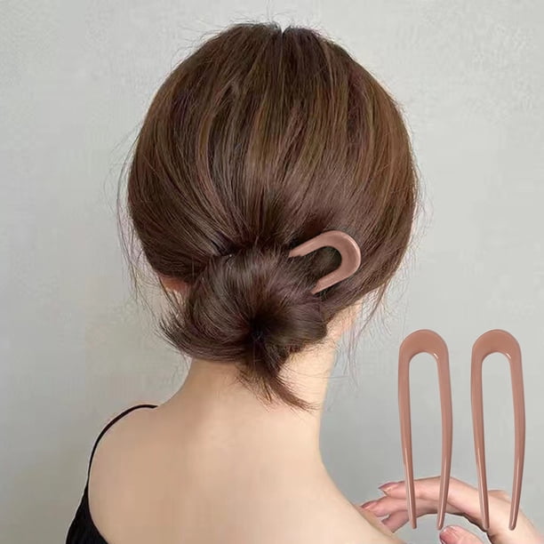 Ganfancp Elegante Horquilla En Forma de U - para Uso Diario Fiestas y Eventos - Accesorio para El Pelo Ligero y Cómodo para Mujeres Rebajas Flash Deals 2X Pinzas para El Pelo