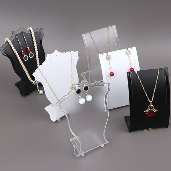 LEORX 6Set Jewelry Display for Selling Plastic Black with Elegant Design
