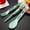 Green, variant on Wheat Straw Cutlery Set,3-Piece Portable Tableware with Knife Fork Spoon,Eco-Friendly and Lightweight for Travel Camping and Office Lunch,Ergonomic Grip and Dishwasher Safe