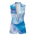 thumbnail image 2 of Uorisanigo Blue Watercolor Print Women's Vest Tops Loose Sleeveless Women's Suit Vest with Pockets Lightweight Open Front Vests Blazer Elegant Outerwear Size 3XL, 2 of 7