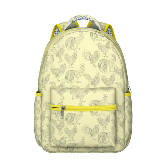 "Fun Chicken Pattern Laptop Backpack for Teens & Adults - Waterproof School Backpack for High School & University, Trendy Chicken Print, Spacious Bookbag"