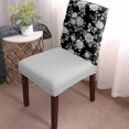 thumbnail image 2 of Dining Chair Covers Set of 8 Vintage Pastoral Black Flower Country Art Decoration Stretch Parsons Chair Slipcovers Removable Washable Chair Cover Protector for Kitchen Dining Room Hotel, 2 of 5