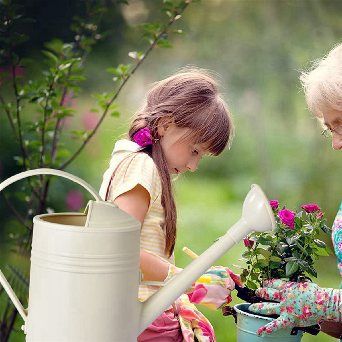 2X Watering Can for Indoor Plants, Flower Watering Can Outdoor for House Plants Garden Flower, Indoor Long Spout,Beige