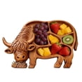 thumbnail image 4 of Dwellin Easter Tray Plate St. Patrick's Day Serving Platters Reusable Rabbit Clovers Cow Wooden Charcuterie Board for Food Snack Candys Cookie, 4 of 5