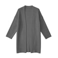 thumbnail image 7 of thefmos Women's Open Front Long Sleeve Knit Cardigan Solid Color Casual Loose Fit Outerwear Trendy Fall Winter Outfit, Gray L, 7 of 7