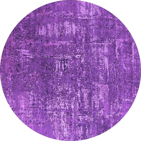 Ahgly Company Indoor Round Oriental Purple Industrial Area Rugs, 8' Round
