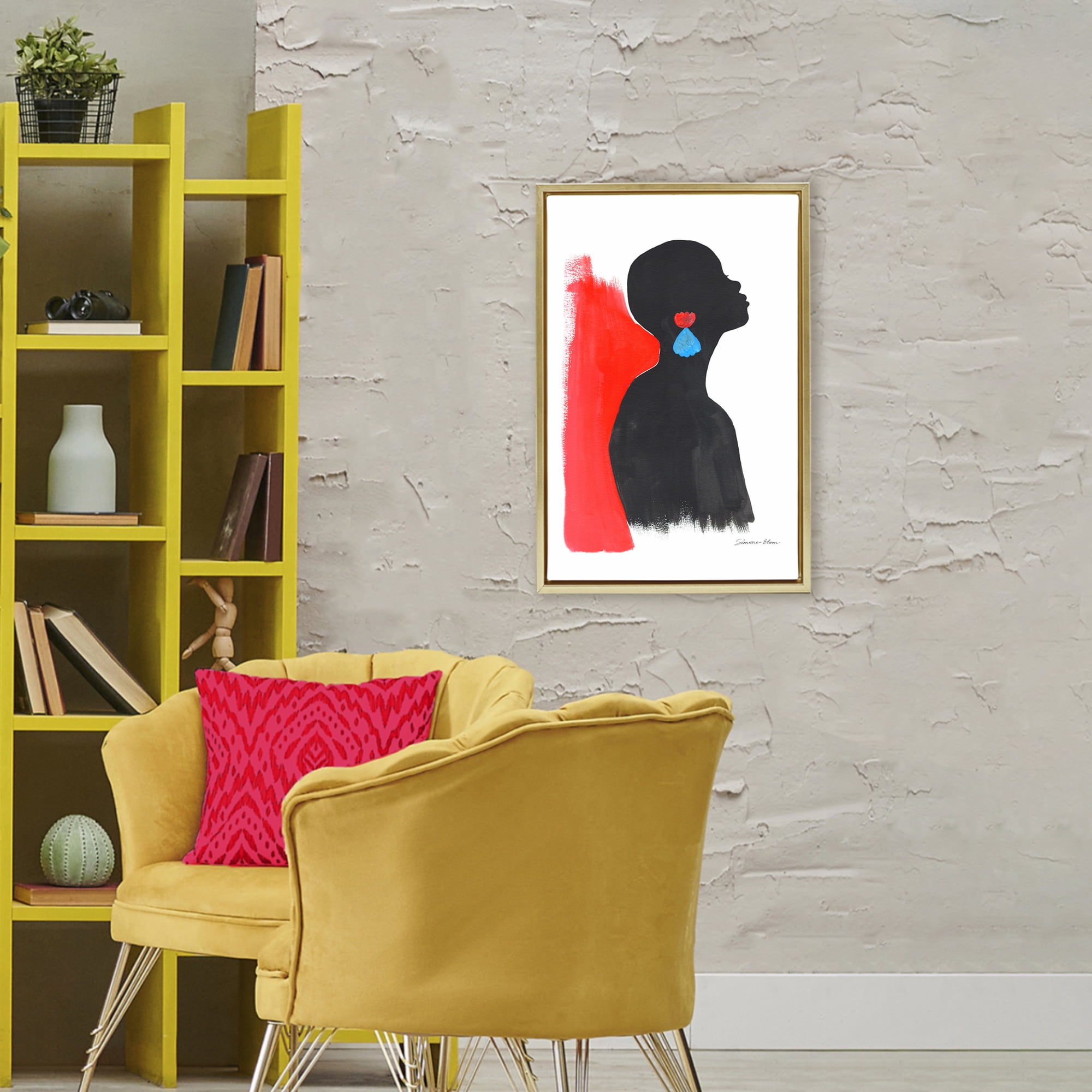 Stupell Industries Dreaming In Color Gold Framed Floater Canvas Wall Art, design by Simone Elum