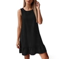 thumbnail image 5 of ZHYou Women's Summer Dresses with Cute Bow Casual Loose Sleeveless Sundress Ruffle Hem Tank Dresses Beach Dress with Pockets Black L, 5 of 8