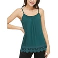 thumbnail image 5 of MANIFIQUE Summer Tank Tops with Built in Bra Cup for Women Loose Fit Pleated Lace Hem Flowy, 5 of 6