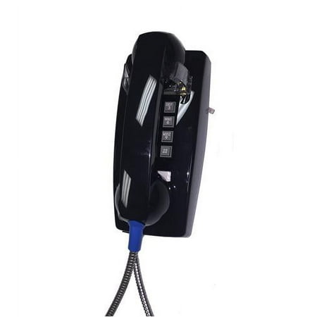 UPC: 0048044003274 | Cortelco TeleDynamics ITT-2554-ARC-BK Wall Phone with Armored Cord- Black