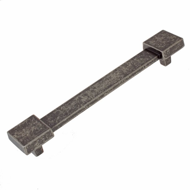 GlideRite 5 Inch Center Square Edge Pull Hardware Handles, Weathered Nickel, Pack of 25