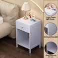 thumbnail image 3 of KAIFENG Light Purple Scalloped Bedside Table Single Drawer Open Shelf For Girls Bedroom Decor, 3 of 6