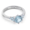thumbnail image 2 of 2.20 Carat Beautiful Round Cut Aquamarine Gemstone Womens Bridal Ring 18K White Gold Size 10 by Diamond Capitals, 2 of 6