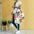 thumbnail image 4 of FORMRS Womens Canvas Tote Bag with Zipper Inner Pocket Shoulder Handbag, Strawberry Pattern, 4 of 7