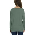 thumbnail image 4 of JuneFish Womens Casual T Shirts Long Sleeve Blouses Tunic Tops with Pockets (SunFlower), 4 of 5