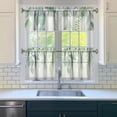 thumbnail image 2 of Green Leaves Kitchen Curtains and Valances Set-3 Piece Kitchen Curtains Sets with Valance for Windows Rod Pocket Machine Washable Kitchen Decor(54"x18"+2x27.5"x24"), 2 of 4