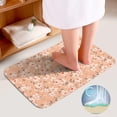 thumbnail image 4 of SKYSONIC Non-Slip 3 Piece Bathroom Rug Set Small White Flowers on Orange Back Soft Contour Rug + Toilet Lid Cover + Bath Mat for Bathroom Decor, 4 of 6