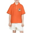 thumbnail image 1 of WEIYLL Polos pour Garçons Manches Courtes Ample Imprimé Mignon Boutonné Hauts Graphiques Doux pour 4-5 Ans, 1 of 5