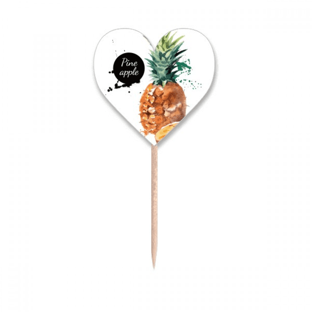 PineFruit Fruit Tasty Healthy Watercolor Toothpick Flags Heart Lable Cupcake Picks
