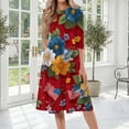 thumbnail image 2 of BOMYJESK 250th Anniversary USA Flag Floral Maxi Dress for Women American Flag Floral Boho Independence Day Summer Dresses 4th July Midi Dresses Casual Evening Dress for Party Yellow L, 2 of 7