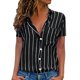 thumbnail image 2 of Gibobby Playera De Algodón Camisas de manga corta Tops V cuello Camisas de trabajo Casual（Negro， S), 2 of 5