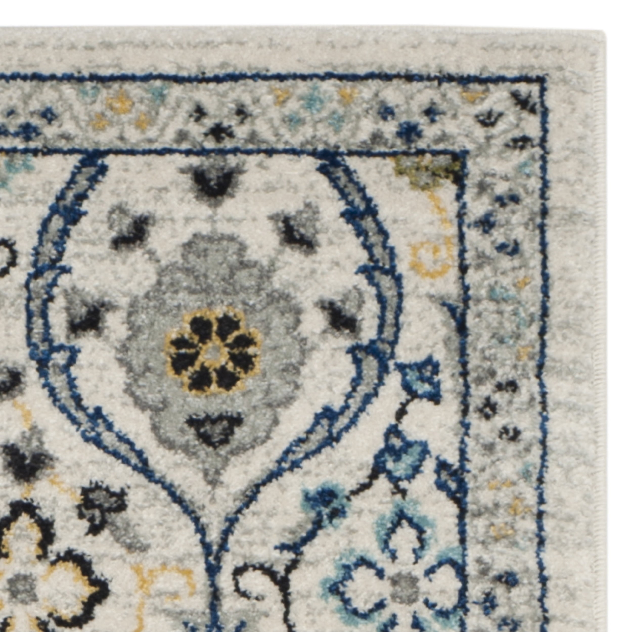 SAFAVIEH Evoke Charlotte Floral Runner Rug, Ivory/Blue, 2'2" x 5'