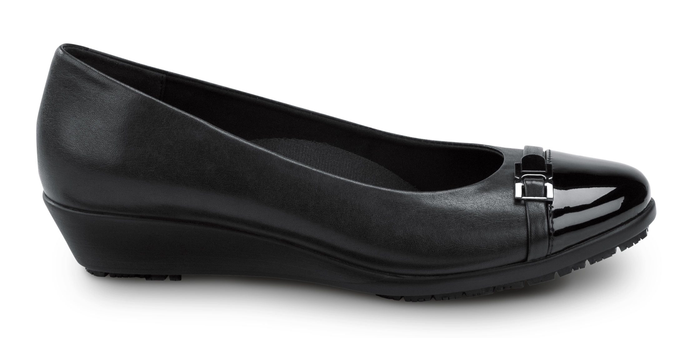 womens black wedge dress shoes
