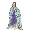thumbnail image 4 of Honeii Cute Otters Print Poncho Cape, Cloak Coat, Snuggly Hooded Wearable Blanket, Hooded Cape For Teenagers,Halloween Costumes-Medium, 4 of 7