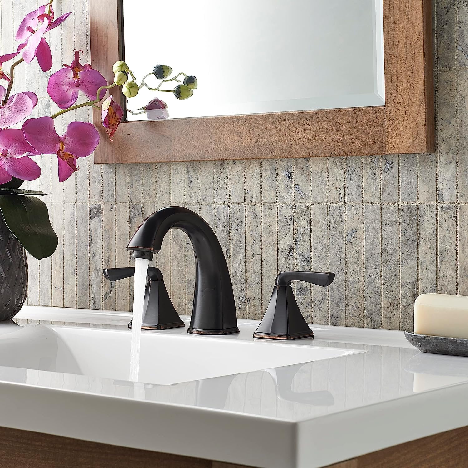 Pfister Selia Tuscan Bronze 2-Handle Widespread WaterSense Bathroom Faucet