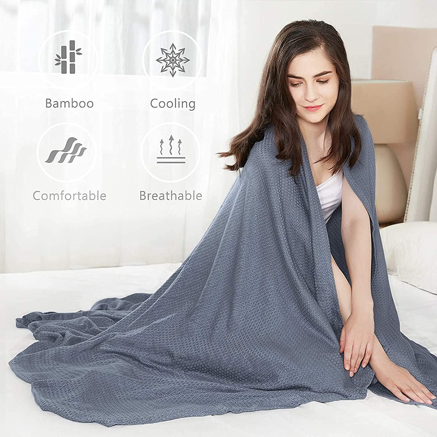 Ffiy Cooling Blankets Queen Size 100 Bamboo