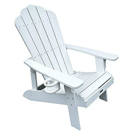 Island Seating 2 Adirondack Chairs White All Weather Polyresin Lumber Traditional Wide arm rests, Curved seat, High back Island Retreat ()
