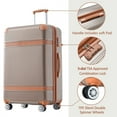 thumbnail image 3 of Mitinya 20" 3-Piece Hardside Spinner Carry On Lightweight Luggage Set, Brown, 3 of 6