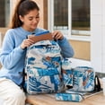 thumbnail image 6 of Graffiti Pattern Waterproof Student Backpack Set, 3 Pieces Bookbag with Shoulder Bag and Pencil Case, Fashion Daypack for Teenagers School, Travel & Outdoor Activities, 6 of 6