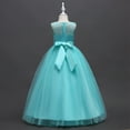 thumbnail image 6 of Esaierr 4-16Y Kids Teen Girls Flower Princess Dress Sleeveless Wedding Flower Girls Dresses Wedding Bridesmaid Tulle Puffy Skirt Little Girls Birthday Party Pageant Gown Floor Length, 6 of 7