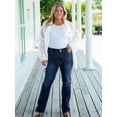 thumbnail image 6 of Straight Leg Jeans for Women High Waisted Stretchy Frayed Raw Hem Loose Denim Pants Casual  XL, 6 of 7
