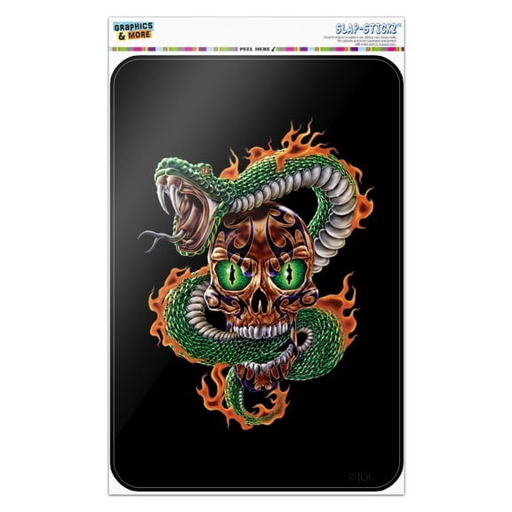Fire Snake and Skull Biker Motorcycle Flames Racing Home Business Office Sign