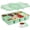 Green, variant on Caperci All-in-One Snack Tray with Lid and Handle - 10 Compartments and Built-in 2 Sauce Cups Portable Snackle Box for Travel, Dishwasher Safe, Leak-Proof, BPA-Free (Green)