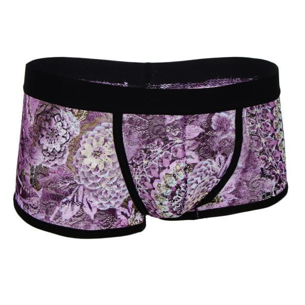 2 Calzoncillos Bóxer De Encaje Transparente Con Estampado Para Hombre L Púrpura