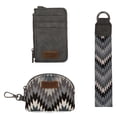 thumbnail image 6 of Wrangler Aztec Keychain Wristlet Wallets for Women Western Dual Pouch Wristlet Credit Card Holder Wallet with Zipper Pocket, Geometric-Grey, 6 of 7