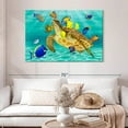 thumbnail image 2 of Elephant Stock Kiss Fest Wall Art - Horizontal Canvas Wall Art - Hallway Wall Decor - Animal Canvas - Blue And Green Decor By Carolyn Steele - 48" x 32", 2 of 8