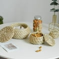 thumbnail image 4 of Hand Woven Storage Basket-Rustic Straw Rattan Basket for Bathroom Kitchen Desktop Organizer Fruit Storage Box Cosmetic Storage Container, 4 of 8