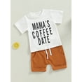 thumbnail image 3 of Sunloudy Ensemble d'Été 2 Pcs pour Garçon, Manches Courtes Col Rond Imprimé Lettres + Shorts Amples, 3 of 9
