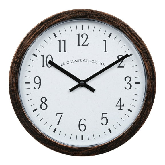 La Crosse Clock 404-3825HC 9.80-inch Quartz Analog Wall Clock with Hidden Compartment