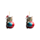 thumbnail image 1 of Gato Navidad lindos adornos colgantes acrílico árbol coche colgante decoraciones (I), 1 of 2