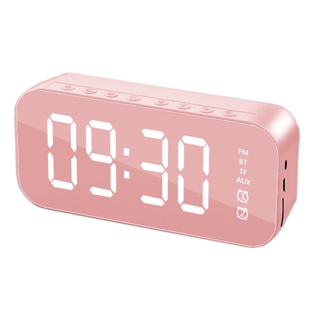 15cm Despertador para dormitorio/oficina, reloj digital con altavoz Bluetooth, despertador para personas que duermen mucho blanco