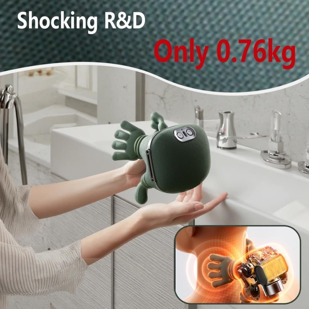 Neck Shoulder Massager Hand Cervical Massager Portable for Shoulder Lower Abdominal Pain Relief Heat Electric Hand Massage Back Relaxing