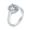 thumbnail image 2 of Bling Jewelry Womens Simple 3CT CZ Oval Solitaire Cubic Zirconia Engagement Ring Sterling Silver, 2 of 6