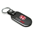 thumbnail image 2 of Honda Red Logo Civic Type-R 100% Real Black Carbon Fiber Tag Style Key Chain, 2 of 6
